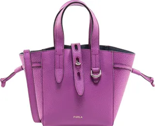 Net textured leather handbag