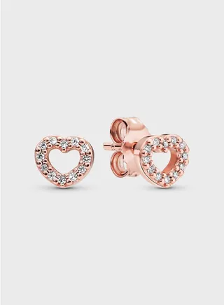 Open Heart Stud Earrings