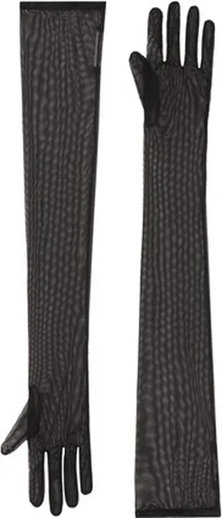 Long stretch tulle gloves