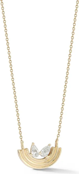 Nana Bernice Pear Diamond Pendant Necklace
