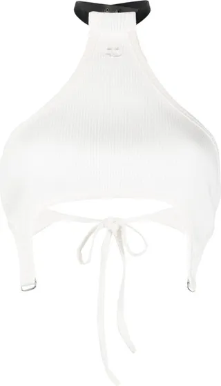 Halterneck Ribbed Crop Top