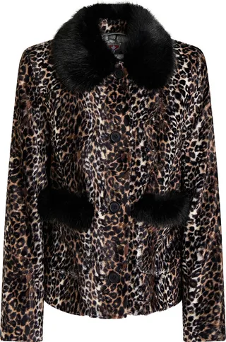 Duke leopard-print faux fur jacket