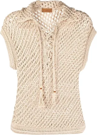 Mother Nature knitted polo top