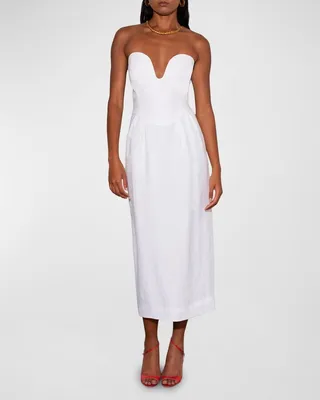 Isla Strapless Midi Column Dress
