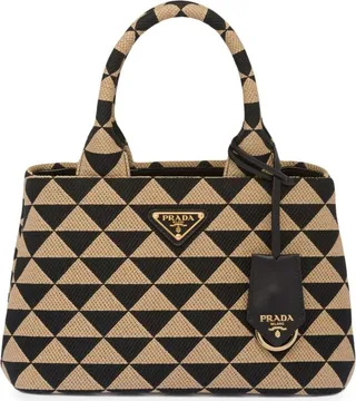 Prada Symbole logo-plaque tote bag