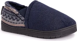 MUK LUKS Men's Kristof Slippers-Navy L
