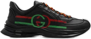 Gucci Run Side-Stripe Lace-Up Sneakers