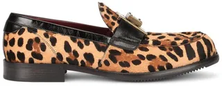 Leopard Print Calf Hair Loafers