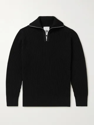 Fender II Ribbed Merino Wool Half-Zip Sweater