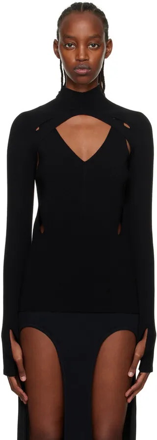 Dion Lee Black Skivvy Turtleneck & Tank Top Set