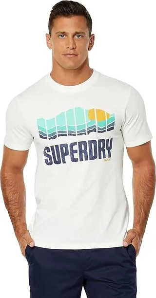 Superdry Vintage Great Outdoors Tee (Natural White Marl) Men's Clothing