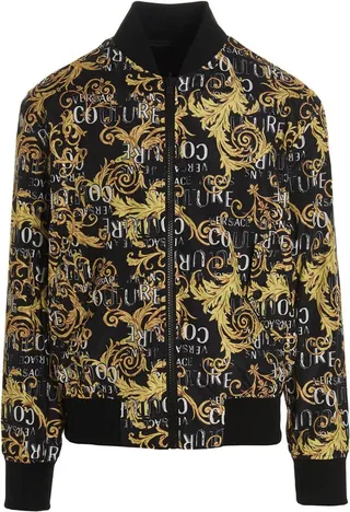 Logo Print Reversible Bomber Jacket