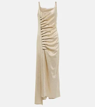 Metallic wrap dress