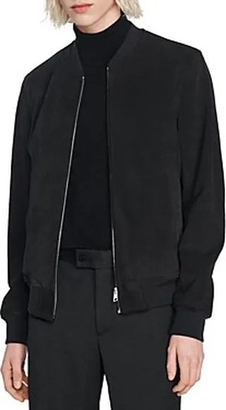 Sandro Monaco Suede Bomber Jacket