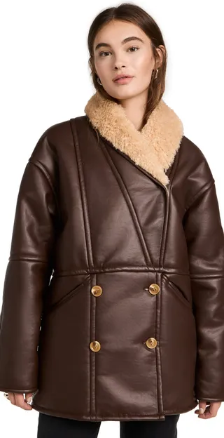 Still Here Upstate Faux Leather Coat