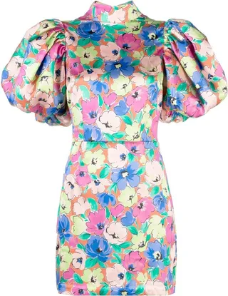 Floral-Print Open-Back Minidress