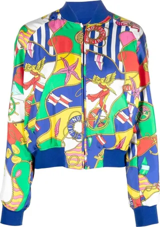 Graphic-Print Bomber Jacket