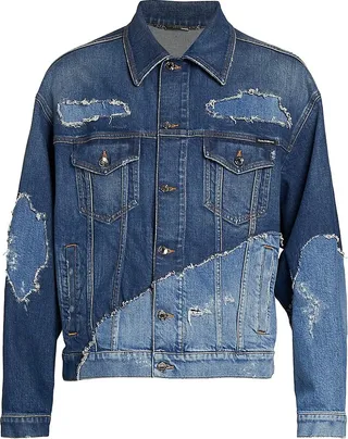 Washed Distressed Denim Jacket