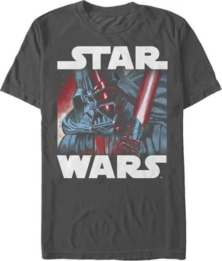 Men's Star Wars Darth Vader Painting Gaze T-Shirt - Charcoal - 3X Large