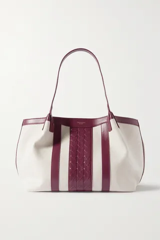 Serapian - Secret Small Leather-trimmed Canvas Tote - Neutrals