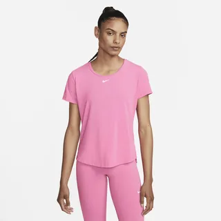 Nike Women's Dri-FIT UV One Luxe Standard Fit Short-Sleeve Top in Pink