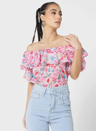 Ruffle Neck Top