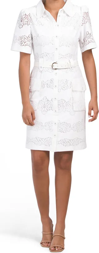 Belted Shirt Mini Dress