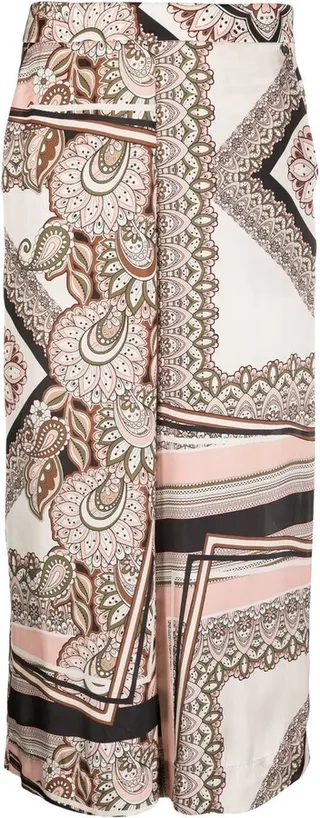 Paisley-Print High-Waisted Skirt