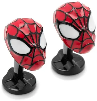 Marvel Comics Silvertone 3D Spiderman Cuff Links