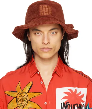 Jacquemus Orange Le Raphia 'Le Bob Banho' Hat