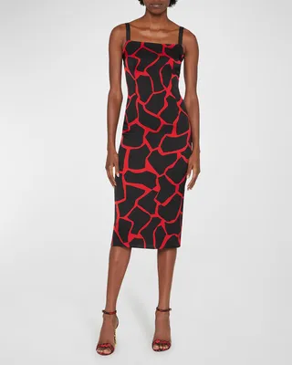 Silk Printed Midi Dress