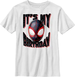 Boy's Marvel Comics Miles Birthday Party Time T-Shirt - White - Medium