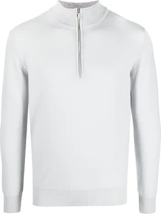 Zipped-Up Knit Jumper