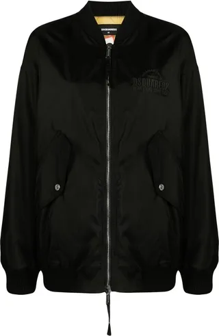 Embroidered-Logo Bomber Jacket