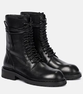 Leather combat boots