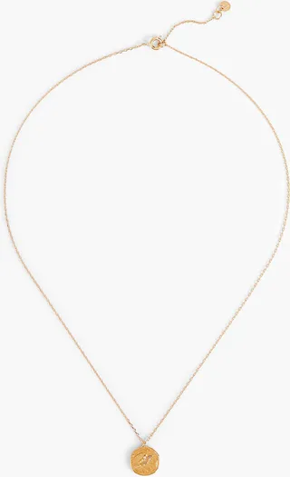 Gold-tone crystal necklace