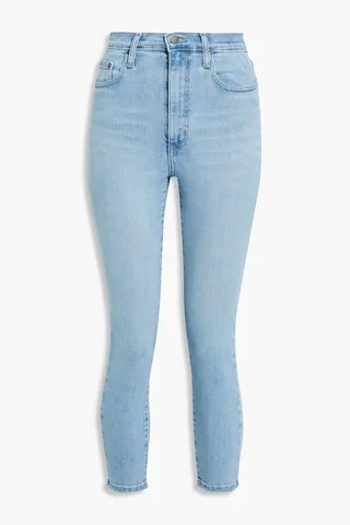 Siren cropped distressed high-rise skinny jeans