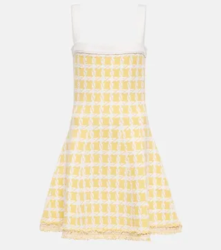 Gingham tweed minidress
