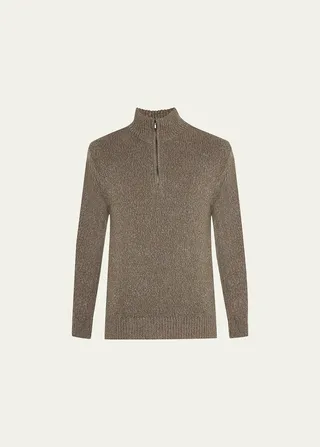 Men's Mezzocollo Quarter-Zip Cashmere Sweater