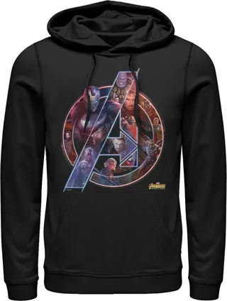 Men's Marvel Avengers: Infinity War Logo Pull Over Hoodie - Black - Large