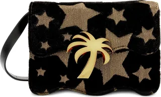 Palm Beach Embroidered Faux Fur Crossbody Bag