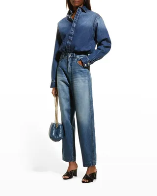 Delave Button-Down Chemise Bodysuit