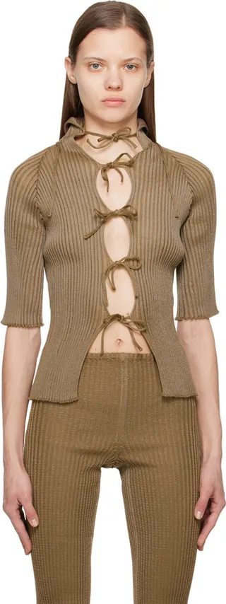 A. ROEGE HOVE Tan Emma Cardigan
