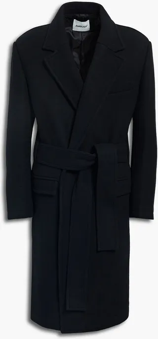 Wool-blend felt overcoat