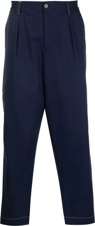Drawstring-Waist Tapered Trousers