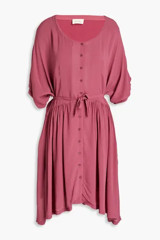 Gathered crepe dress