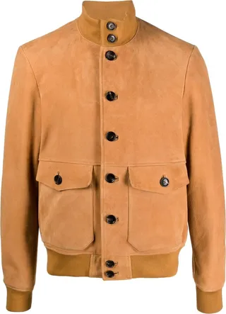 High-Neck Leather Jacket