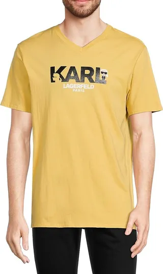 Karl Logo V Neck Graphic Tee