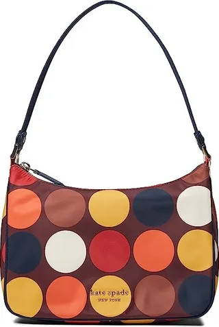 Kate Spade New York Sam The Little Better Dot Party Printed Fabric Small Shoulder Bag (Multi) Shoulder Handbags