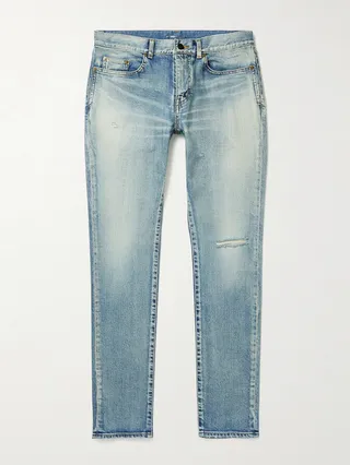 Skinny-Fit Distressed Jeans